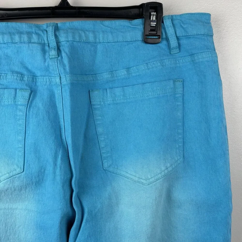 NWT DG2 Diane Gilman Jeans Women 16 30x40 SkyBlue Cotton Stretch Bootcut - Picture 6 of 10